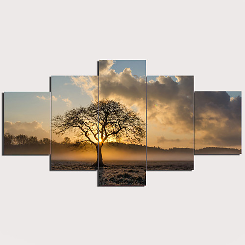 

Print Stretched Canvas Prints - Landscape Traditional Modern Five Panels Art Prints