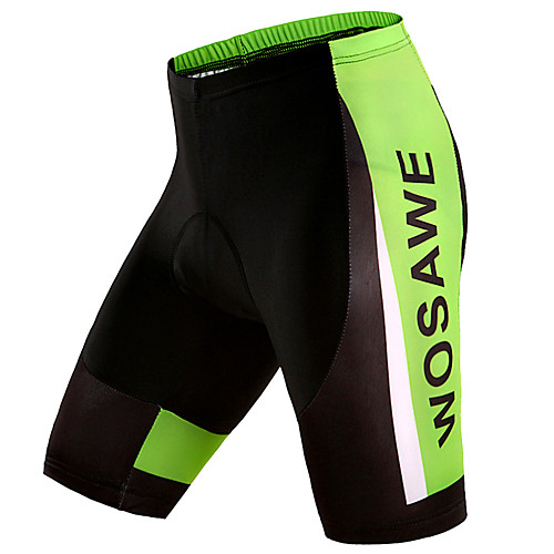 

WOSAWE Men's Women's Cycling Padded Shorts Bike Shorts Padded Shorts / Chamois Pants Breathable 3D Pad Quick Dry Sports Solid Color Polyester Silicon Green Mountain Bike MTB Road Bike Cycling