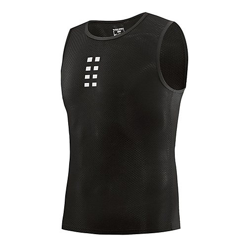 

WOSAWE Men's Sleeveless Cycling Vest Black Solid Color Bike Jersey Breathable Quick Dry Sports Solid Color Mountain Bike MTB Road Bike Cycling Clothing Apparel / Micro-elastic / Reflective Strips