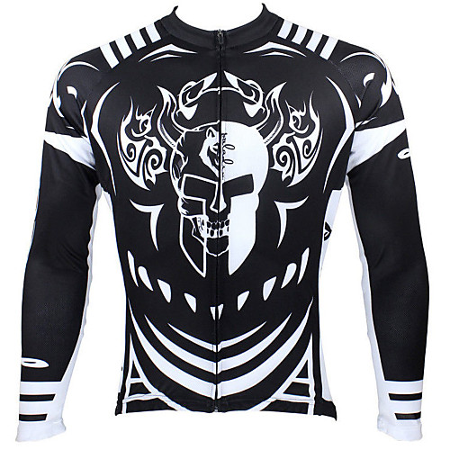 

ILPALADINO Men's Long Sleeve Cycling Jersey Winter Polyester White Black Blue Patchwork Bike Jersey Top Mountain Bike MTB Road Bike Cycling Thermal / Warm Breathable Quick Dry Sports Clothing Apparel