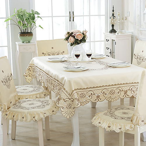 

Contemporary Country polyester fibre Square Table Cloth Floral Patterned Embroidered Table Decorations