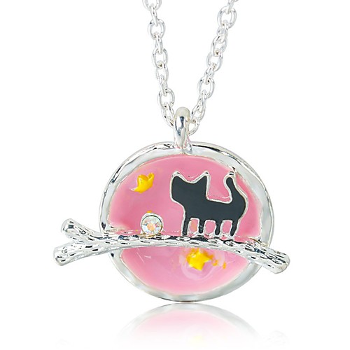

Women's Pendant Necklace Cat Cute Lolita Chrome Black Pink 55 cm Necklace Jewelry 1pc For Daily Work Festival