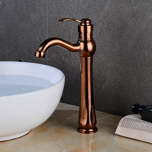 

Bathroom Sink Faucet - Waterfall Chrome / Rose Gold Centerset Single Handle One HoleBath Taps