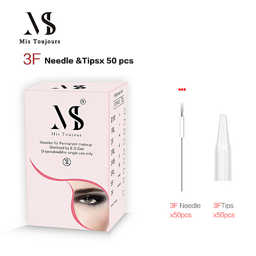 

50pcs 3F Permanent Makeup Needles And Tips For Microblading Machine Pen Forever Beauty Tattoo Accessories