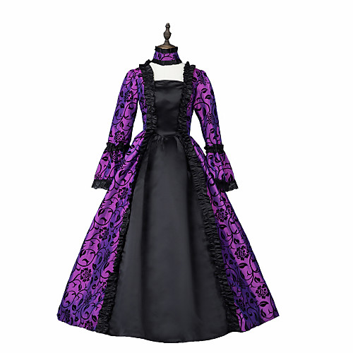 

Princess Maria Antonietta Floral Style Rococo Victorian Renaissance Vacation Dress Dress Party Costume Masquerade Women's Lace Costume Purple Vintage Cosplay Christmas Halloween Party / Evening 3/4