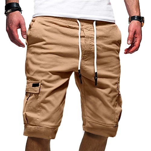 

Men's Basic Chinos Shorts Pants - Solid Colored Cotton White Black Khaki S / M / L