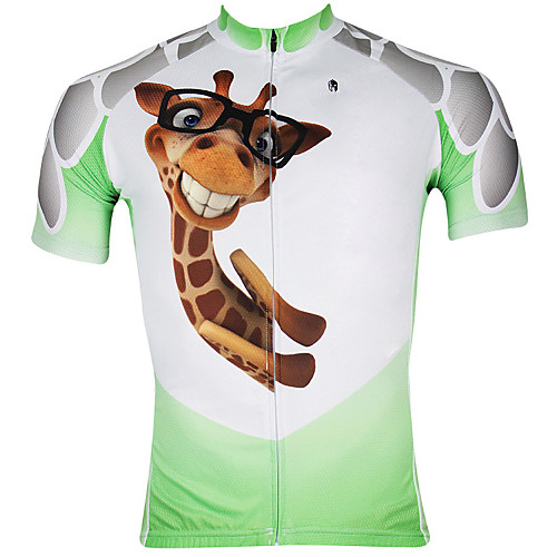 

ILPALADINO Men's Short Sleeve Cycling Jersey White / Green Bike Jersey Top Breathable Quick Dry Ultraviolet Resistant Sports 100% Polyester Mountain Bike MTB Road Bike Cycling Clothing Apparel