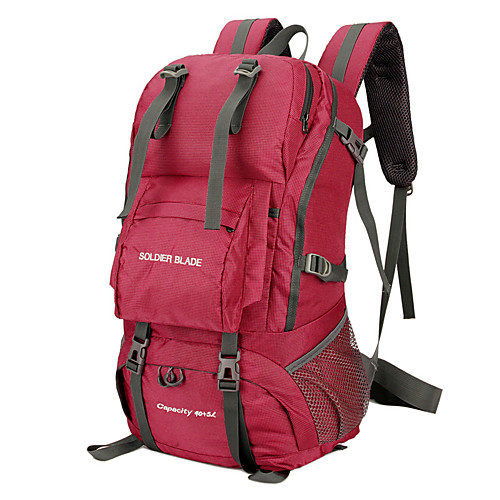 

40 L Rucksack Breathable Ultra Light (UL) Wear Resistance High Capacity Outdoor Hiking Climbing Traveling 100g / m2 Polyester Knit Stretch Red Blushing Pink Grey