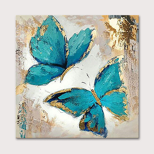 

Oil Painting Hand Painted Square Animals Pop Art Modern Stretched Canvas
