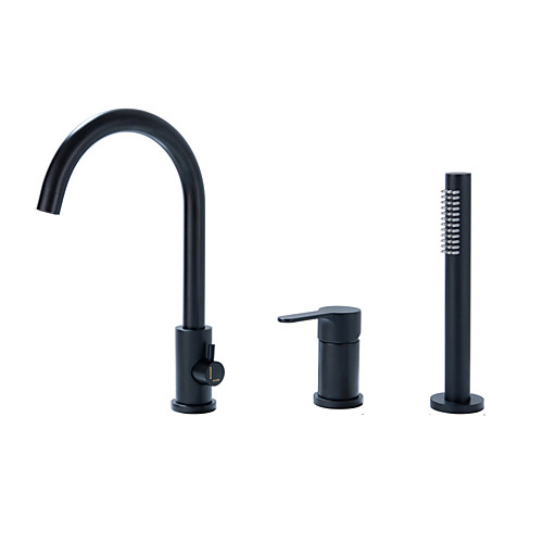 

Shower Faucet / Bathtub Faucet - Contemporary N / A Widespread Ceramic Valve Bath Shower Mixer Taps