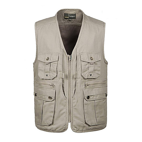 

Men's Vest / Gilet Windproof Breathability Heat Retaining Fishing Daily Wear / Cotton