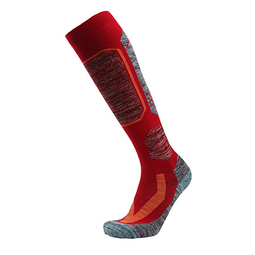 

Men's Women's Athletic Sports Socks Hiking Socks Ski Socks 1 Pair Winter Outdoor Breathable Quick Dry Reduces Chafing Comfortable Socks Long Socks Patchwork Cotton Red Orange Green for Climbing