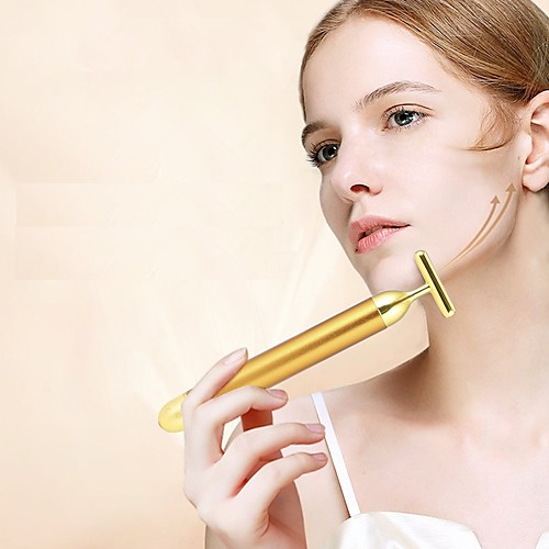 

Slimming Face 24k Gold Colour Vibration Facial Beauty Bar Stick Lift Skin Tightening Wrinkle Bar Electric Stick Massage