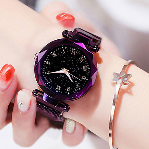 

Women's Quartz Watches Classic Fashion Black Blue Purple Stainless Steel Chinese Quartz Black Rose Gold Purple Water Resistant / Waterproof Casual Watch Adorable 30 m 1 pc Analog One Year Battery Life