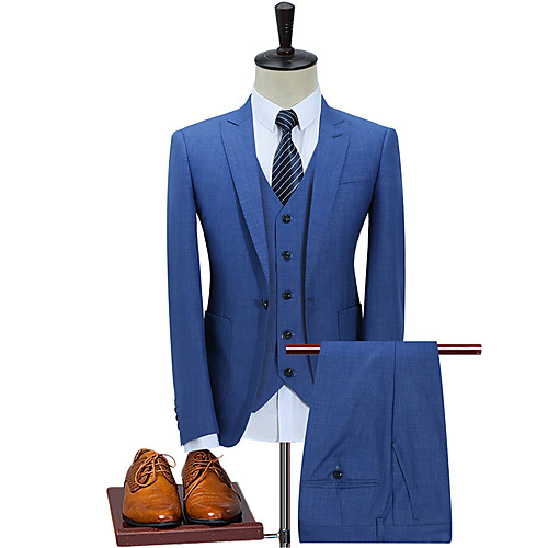 

Tuxedos Standard Fit Notch Single Breasted One-button Polyester / Cotton Blend / Polyster Solid Colored