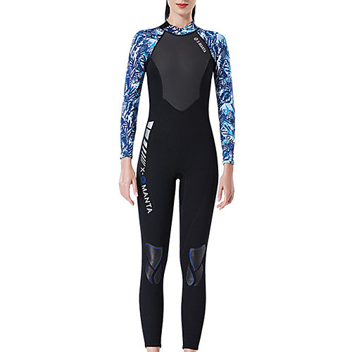

Dive&Sail Women's Full Wetsuit 3mm SCR Neoprene Diving Suit Thermal / Warm High Elasticity Long Sleeve Back Zip - Diving Water Sports Patchwork Autumn / Fall Spring Summer