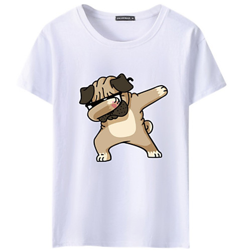 

Men's T shirt Cartoon Animal Plus Size Short Sleeve Daily Tops Basic Streetwear White Black Red