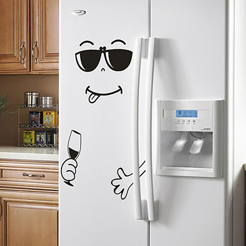 

Premium 4 Styles Smile Face Wall Sticker Happy Delicious Face Fridge Stickers Yummy for Food Furniture Decoration Art Poster DIY PVC 2028CM