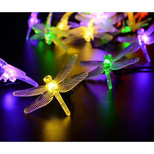 

4m Dragonfly String Lights 20 LEDs 1Set Mounting Bracket Warm White White Blue Waterproof Solar Christmas Thanksgiving Holiday Decoration 2 V 1 set