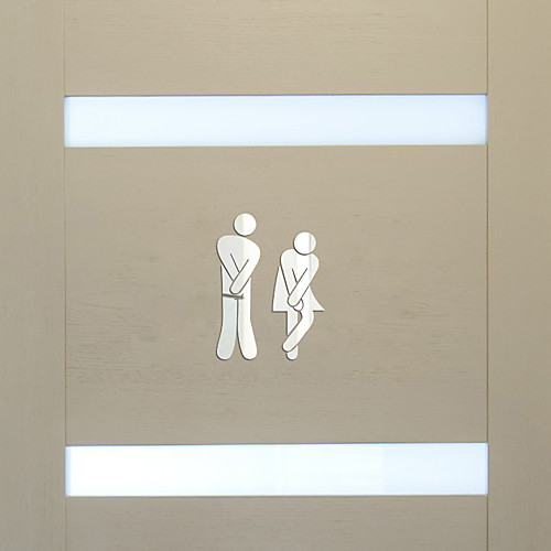 

Character Wall Stickers Toilet, Pre-pasted PVC Home Decoration Wall Decal 1117cm