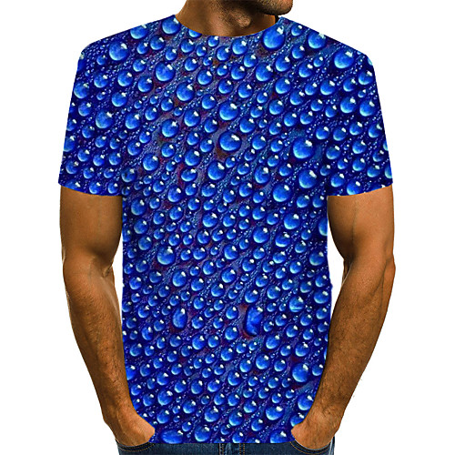 

Men's T shirt 3D Print Beer Print Short Sleeve Daily Wear Tops Streetwear Exaggerated Royal Blue