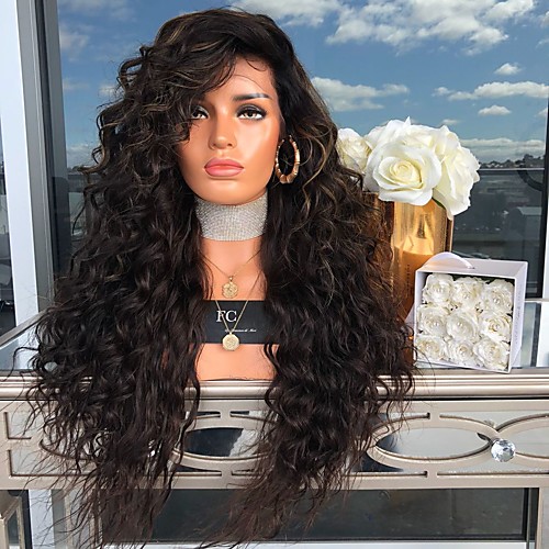 

Synthetic Wig Matte Body Wave Middle Part Wig Long Black / Gold Synthetic Hair 65 inch Women's Highlighted / Balayage Hair Dark Roots Middle Part Blonde Brown