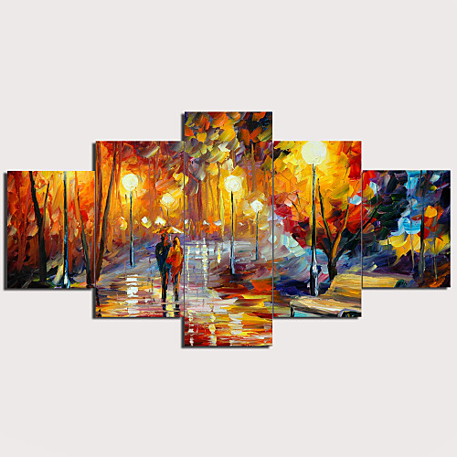 

Print Stretched Canvas Prints - Landscape Traditional Modern Five Panels Art Prints