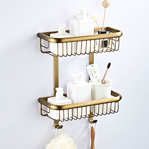 

Bathroom Shelf Multilayer / New Design Antique / Country Brass 2pc - Bathroom / Hotel bath Double Wall Mounted