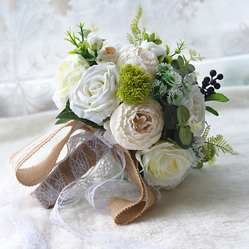 

Wedding Flowers Bouquets Wedding / Wedding Party Dried Flower / Lace / Polyester 11.8(Approx.30cm)