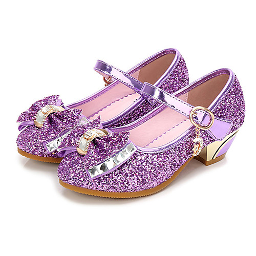 

Girls' Flower Girl Shoes / Tiny Heels for Teens Synthetics Heels Dress Shoes Kids / Teenager Bowknot / Buckle Purple / Pink / Gold Spring / Fall / Party & Evening / Rubber