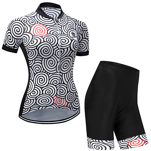 

Men's Women's Short Sleeve Cycling Jersey with Shorts GrayWhite Purple Orange Novelty Bike Clothing Suit Quick Dry Sports Circle Mountain Bike MTB Road Bike Cycling Clothing Apparel / Stretchy