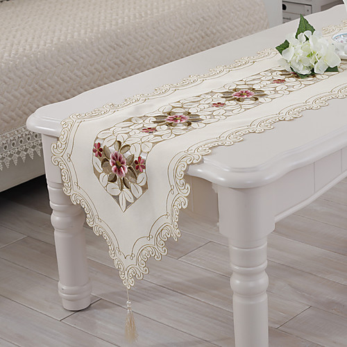 

Contemporary Country polyester fibre Square Table Runner Floral Patterned Embroidered Table Decorations