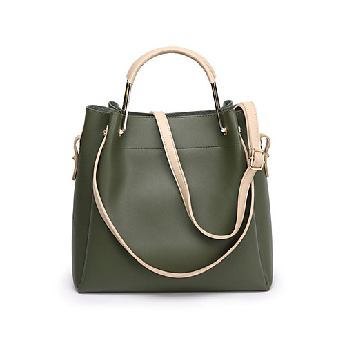 

Women's Polyester / PU Top Handle Bag Solid Color Black / Army Green / Brown