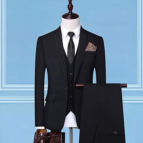 

Tuxedos Standard Fit Notch Single Breasted One-button Polyester Solid Color