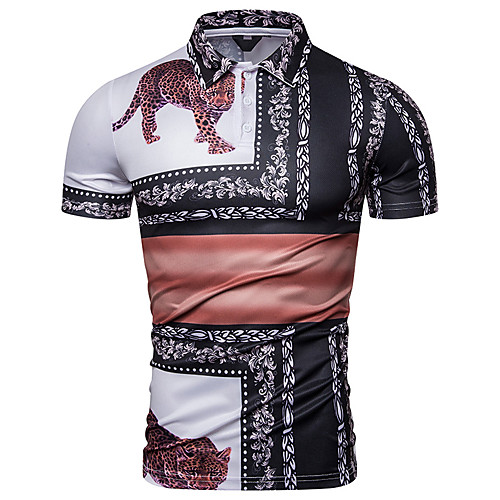 

Men's Polo Graphic Short Sleeve Daily Tops Black