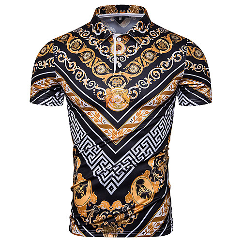 

Men's Graphic Polo Daily Wear Shirt Collar Rainbow / Short Sleeve
