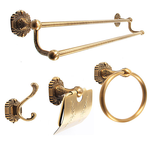 

Retro Bathroom Accessory Set Multifunction Contemporary Aluminum 4pcs - Bathroom Double / towel ring Wall Mounted