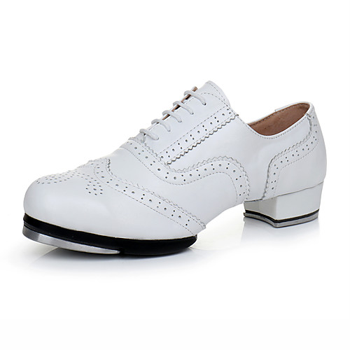 

Girls' Dance Shoes Faux Leather Tap Shoes Heel Thick Heel Customizable White / Performance / Practice