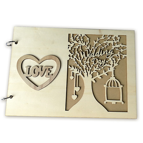 

Guest Book Wood Creative With Metal Guest Book