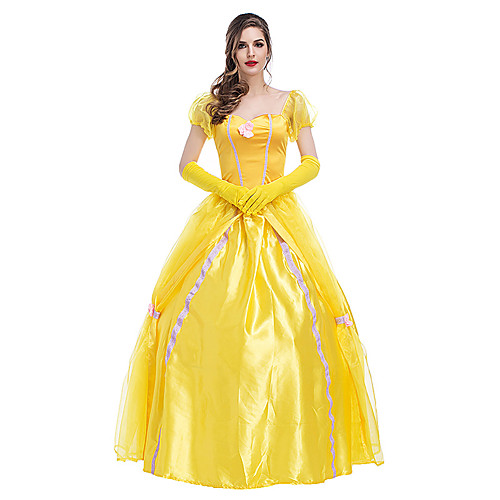 

Princess Belle Cosplay Costume Party Costume Masquerade Costume Adults' Women's Party / Evening Halloween Christmas Halloween Carnival Festival / Holiday Satin Polyster Yellow Women's Female Carnival