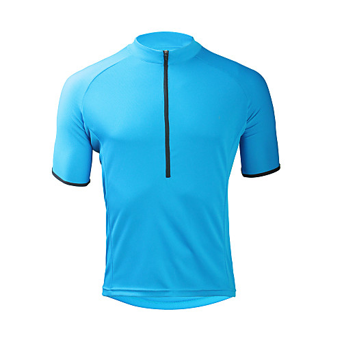 

ILPALADINO Men's Short Sleeve Cycling Jersey Elastane Sky Blue Bike Jersey Top Road Bike Cycling UV Resistant Quick Dry Moisture Wicking Sports Clothing Apparel