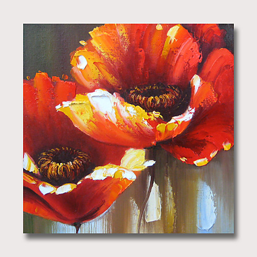 

Oil Painting Hand Painted - Abstract Floral / Botanical Modern Rolled Canvas