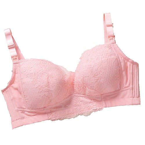 

Women's Push-up Wireless Sports Bras 3/4 Cup Bra Sexy Maternity Cotton Blushing Pink Camel Gray
