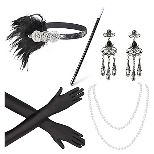 

Headbands Earrings Pearl Necklace Outfits 1920s Alloy For The Great Gatsby Cosplay Women's Costume Jewelry Fashion Jewelry / Gloves / Cigarette Stick / Gloves / Cigarette Stick