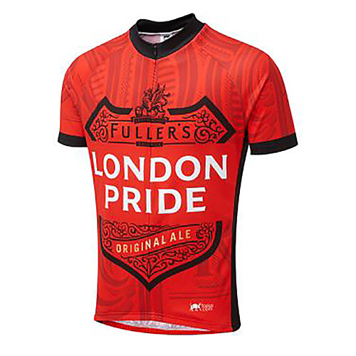 

21Grams London Men's Short Sleeve Cycling Jersey - Red Bike Jersey Top Breathable Quick Dry Moisture Wicking Sports Terylene Mountain Bike MTB Road Bike Cycling Clothing Apparel / Micro-elastic