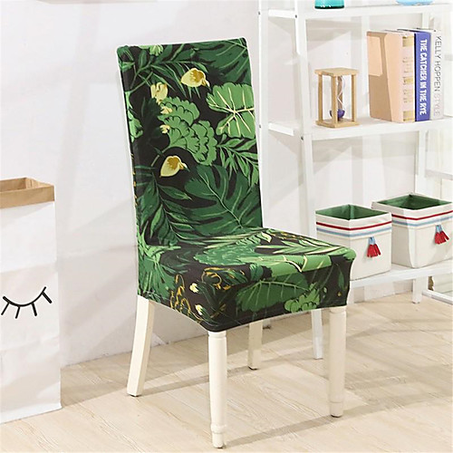 

Leaves Print Chair Cover Stretch Removable Washable Dining Room Chair Protector Slipcovers Home Decor Dining Room Seat Cover