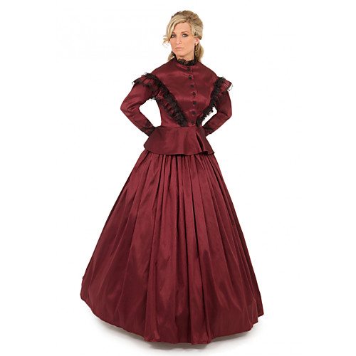

Duchess Victorian Ball Gown 1910s Edwardian Vacation Dress Dress Party Costume Prom Dress Women's Costume Red Vintage Cosplay Masquerade Long Sleeve Floor Length Long Length Ball Gown Plus Size