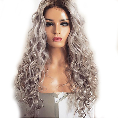 

Synthetic Wig Body Wave Kardashian Middle Part Wig Very Long Grey Synthetic Hair 60~65 inch Women's New Arrival Dark Gray
