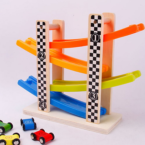 

Track Rail Car Ramp Racer 3 pcs Wooden Relieves ADD, ADHD, Anxiety, Autism Hand-made Parent-Child Interaction Race Car All Teen Toy Gift