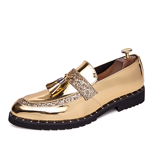 

Men's Summer / Fall Business / Classic Daily Office & Career Loafers & Slip-Ons Faux Leather Non-slipping Wear Proof Black / Gold / Tassel / Tassel